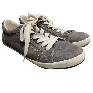 TAOS Canvas Low Top Sneakers Women Taupe Lace Up Comfort Shoes Size 8.5